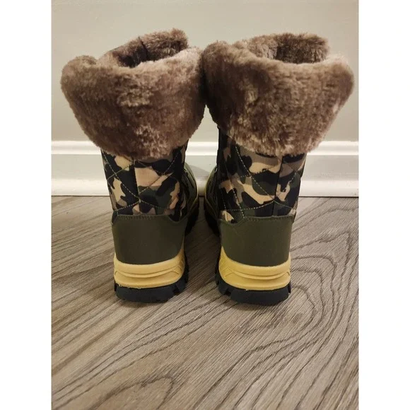 Womens Fashion Camouflage Sport Winter Snow Boots Fur Lined Size 6.5 - Picture 5 of 8